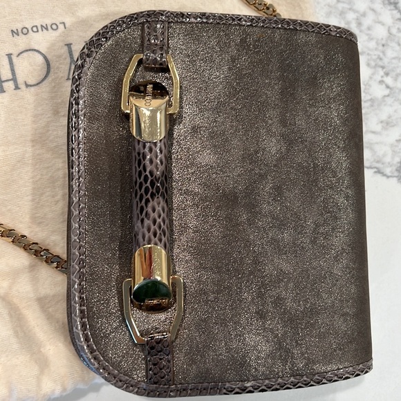 Jimmy Choo shoulder bag mini. Italian-crafted in good chain. Authentic - Picture 9 of 10